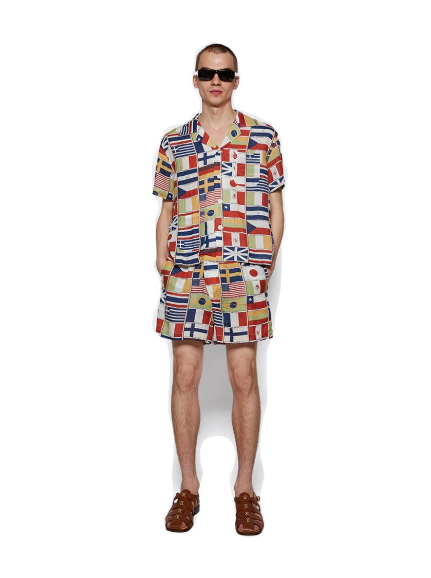 Bode Short Sleeve Shirt International Flags