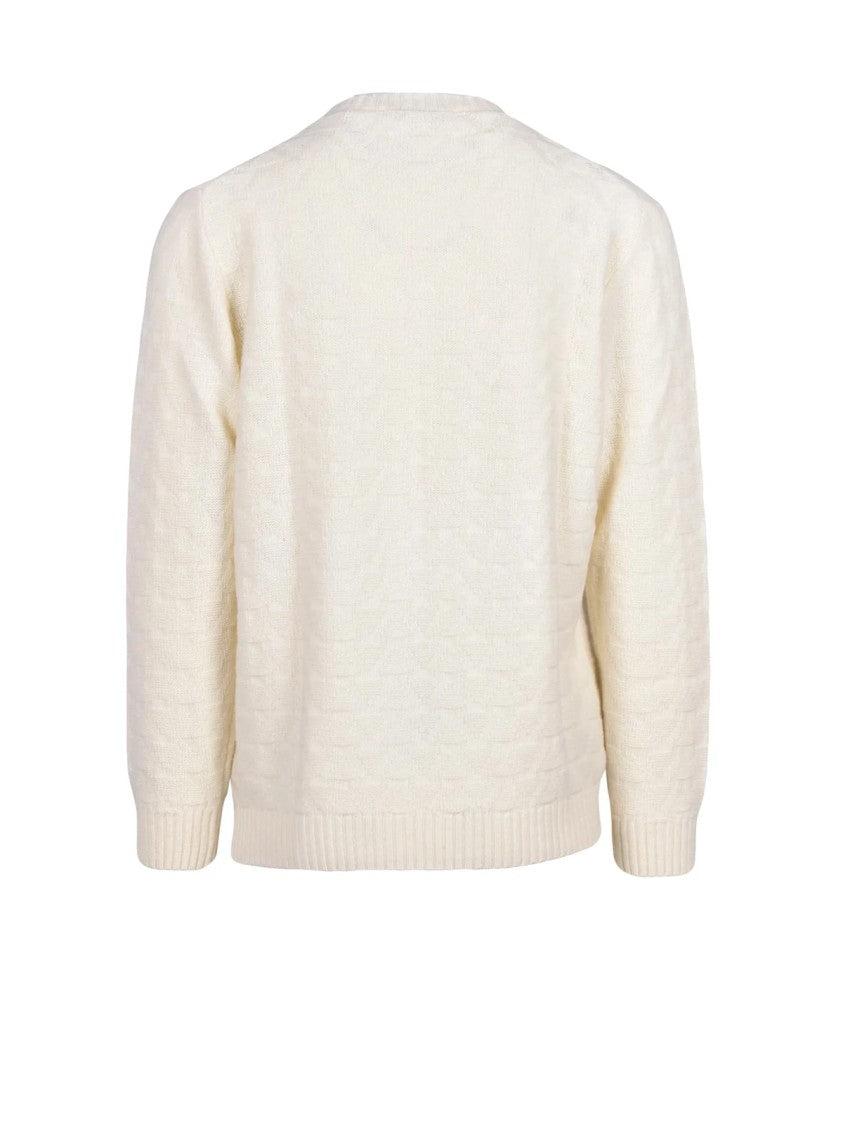 Cashmere Company P. Crew Neck Sweater With Subtle Tone-On-Tone Embroidery