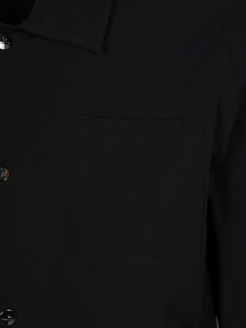 On The Bund Black Work Nylon Snap Jacket