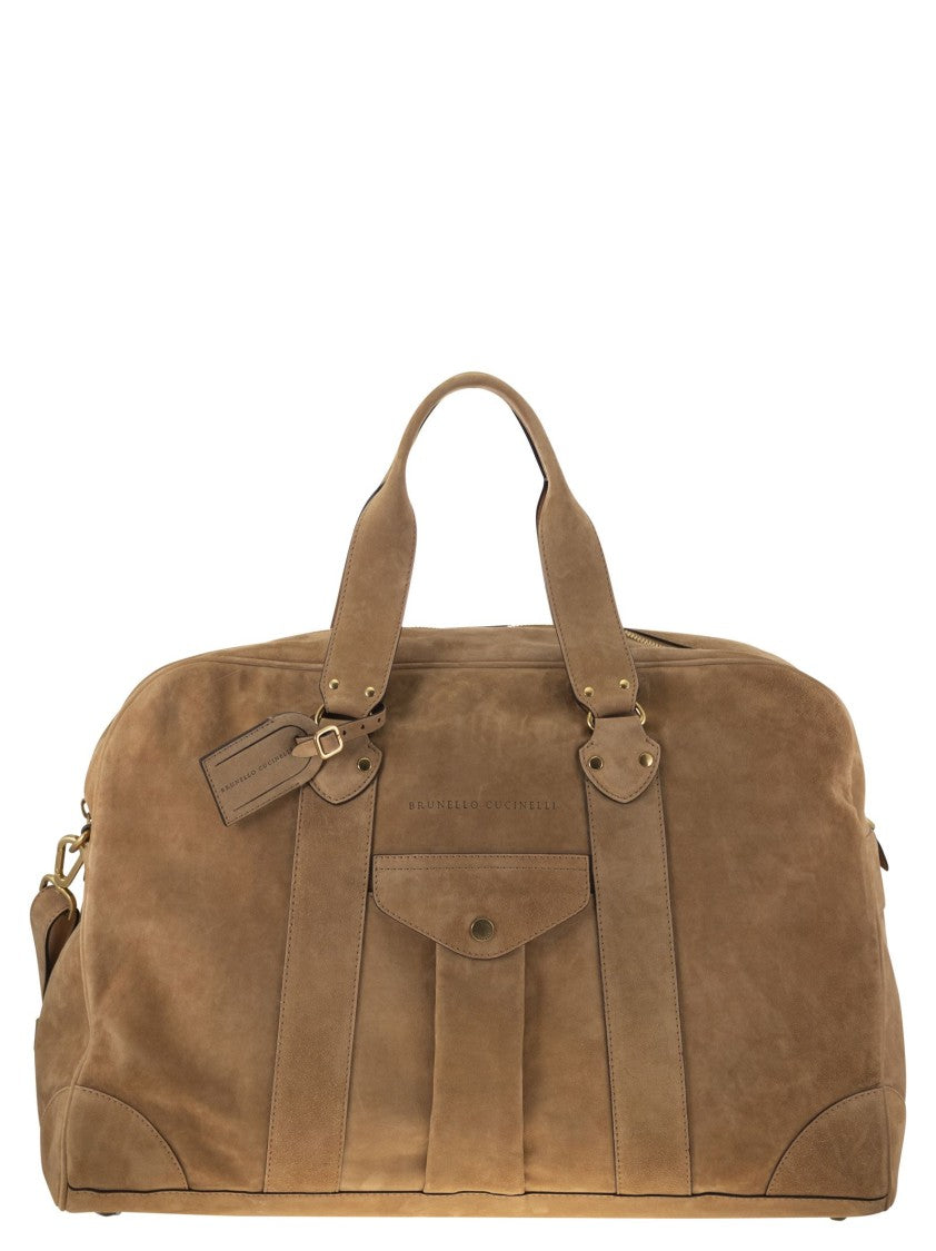 Brunello Cucinelli Suede Weekender Bag
