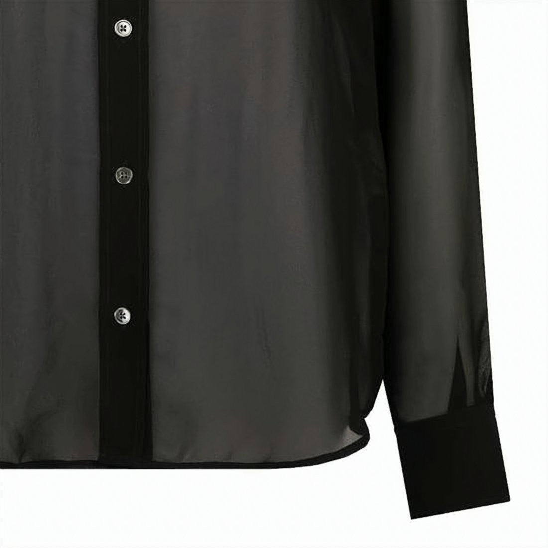 Ami Translucent Long-Sleeved Shirt With Classic Collar