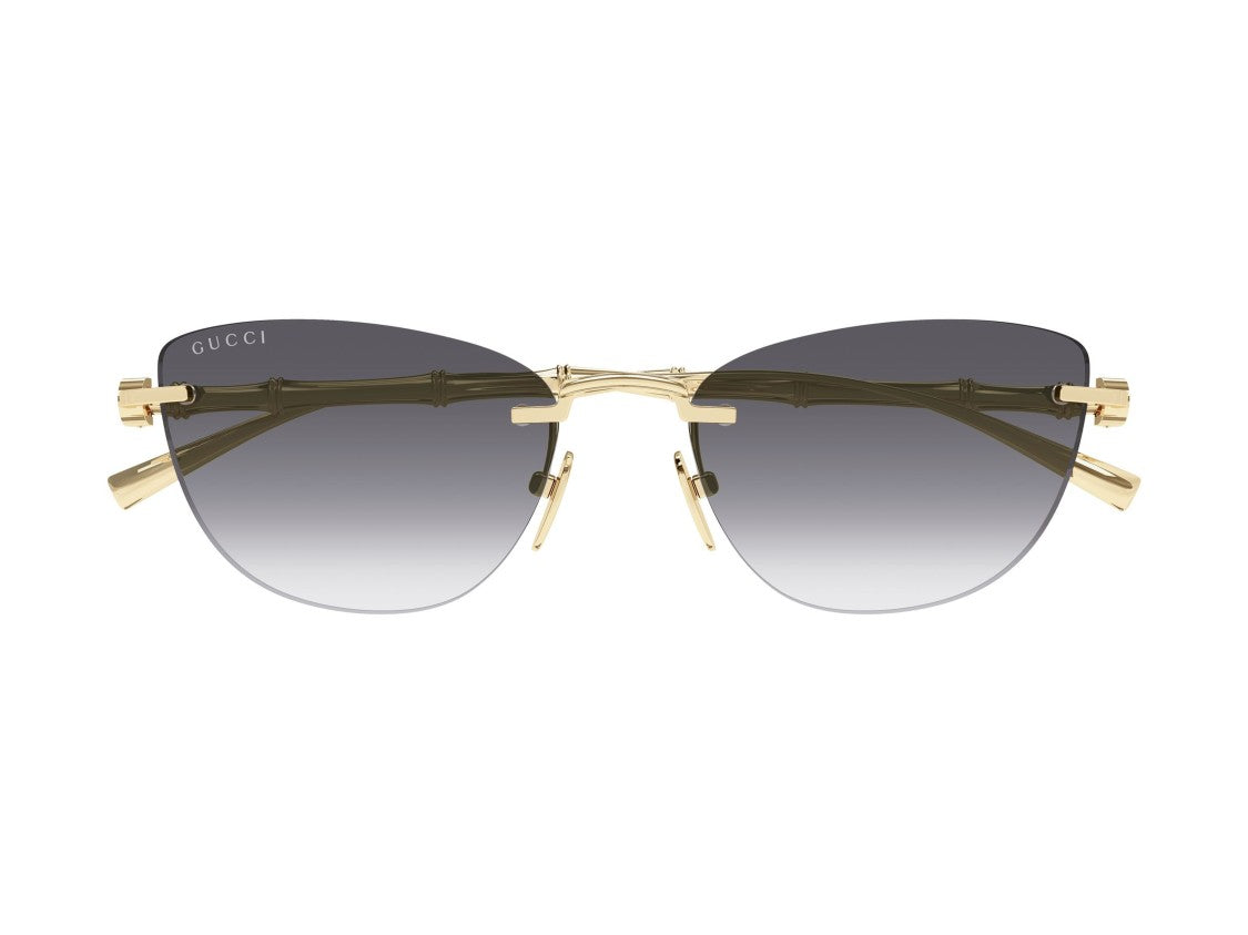Gucci Gold Gg2063s Bamboo Rimless Sunglasses