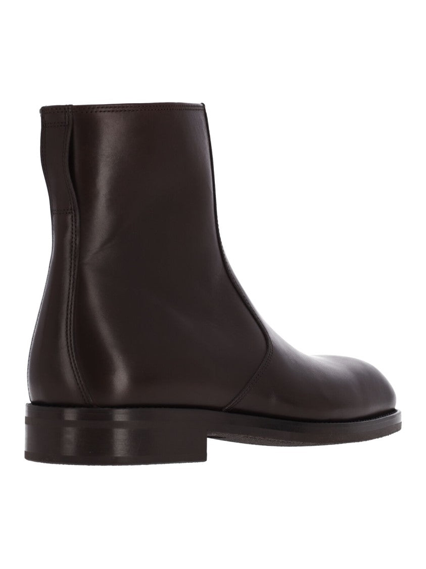 Lemaire Brown Zip Calfskin Leather Boots