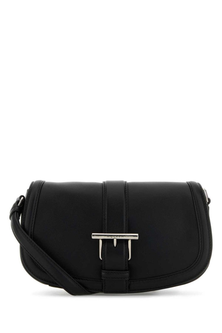 Alexander Mcqueen Black Leather Satchel Crossbody Bag