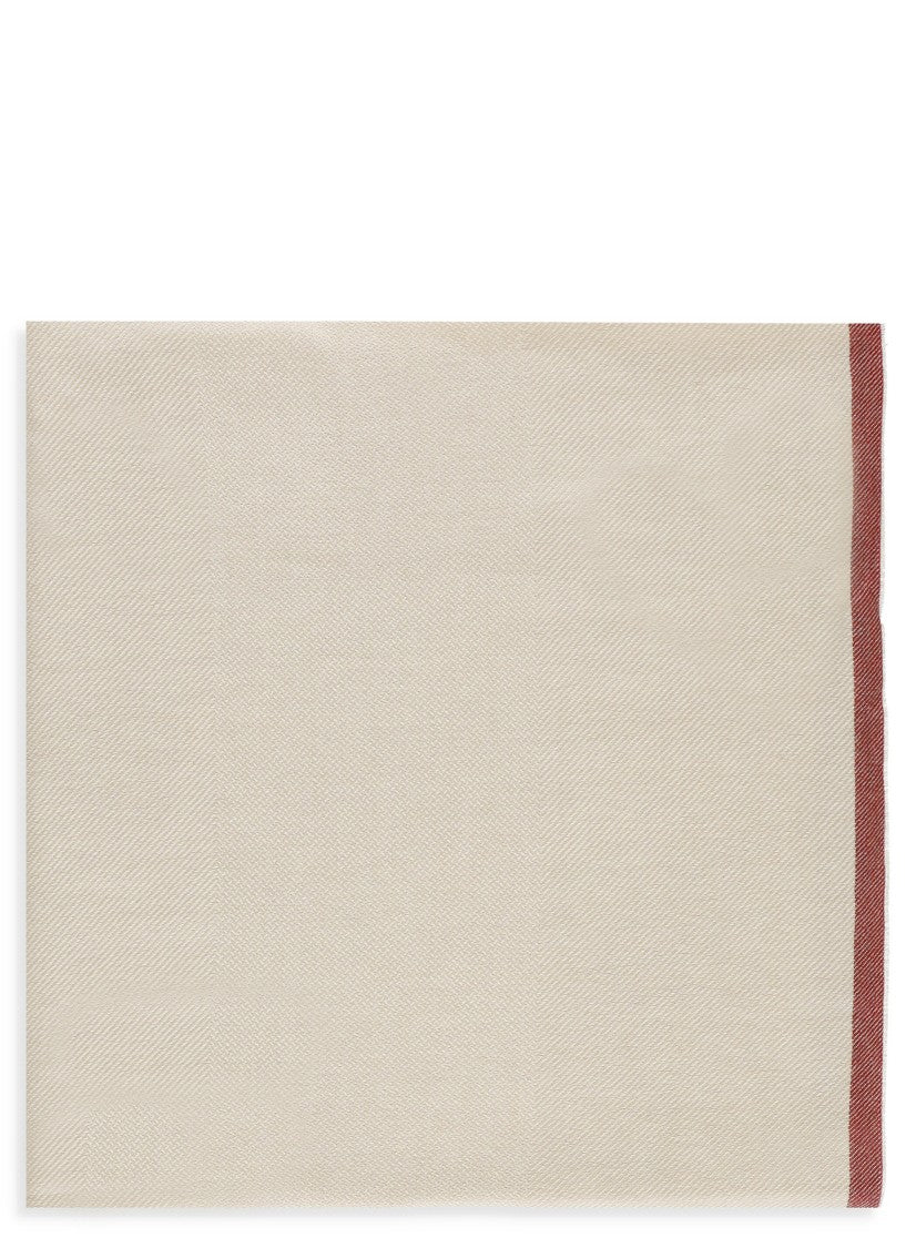Brunello Cucinelli Beige Cashmere And Wool Scarf