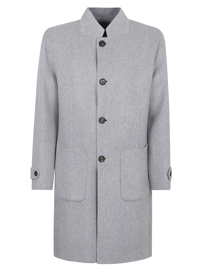 Eleventy Light Gray Cashmere And Wool Jacket