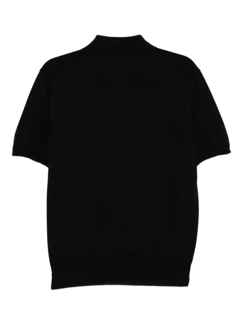 Tom Ford Regular Fit Black Polo With Three-Button Closure