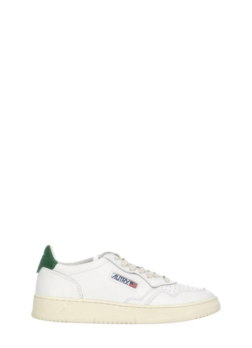 Autry White Medalist Low Pebbled Leather Sneakers