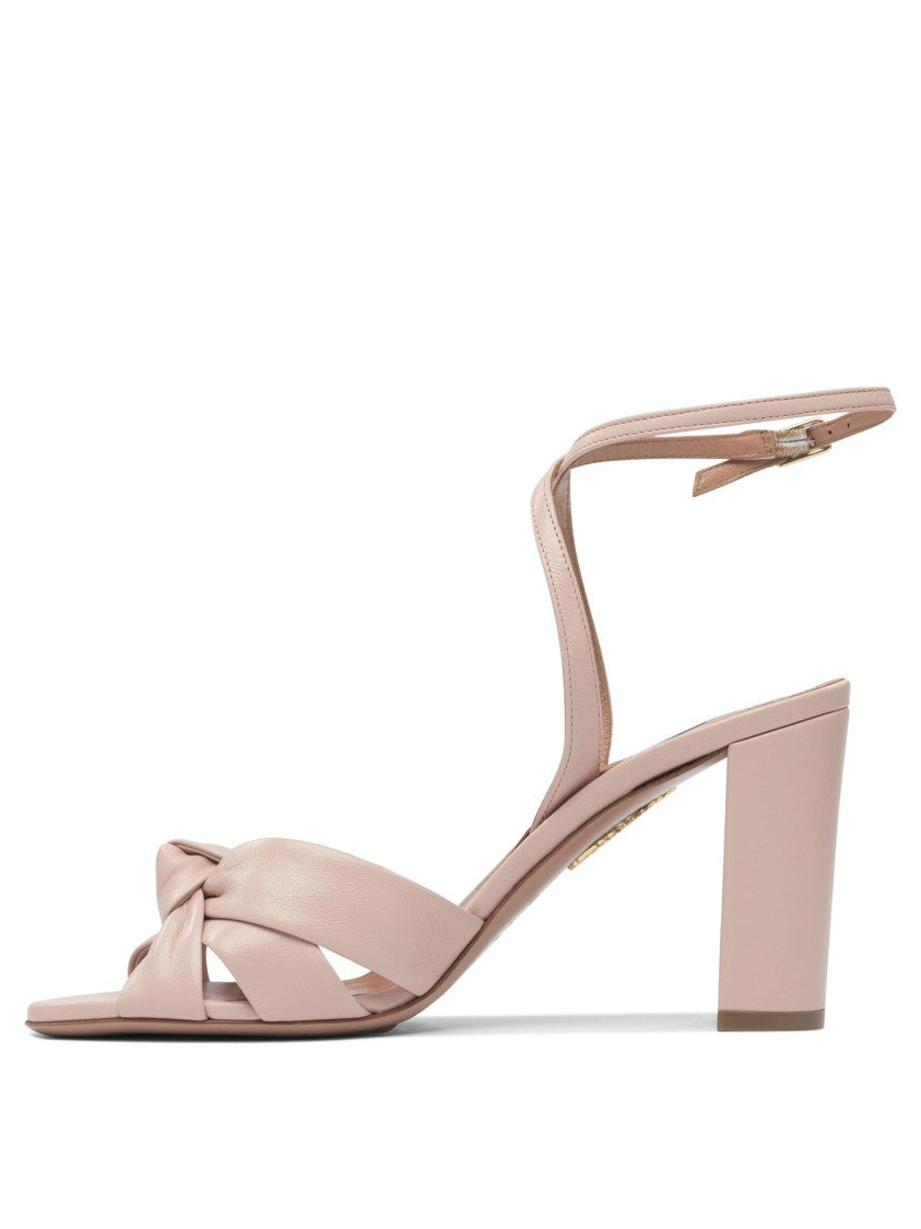 Aquazzura Heeled Shoes With Knotted Design And Ankle Strap