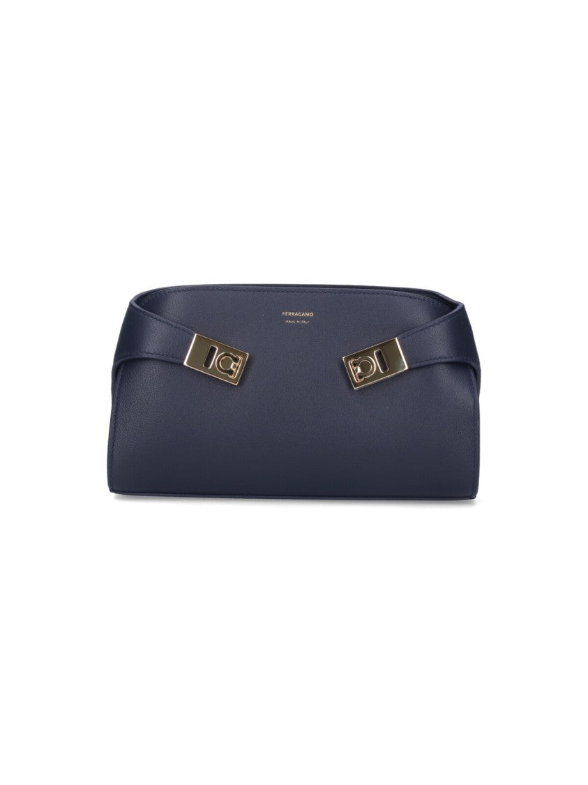Ferragamo Mini Crossbody Bag With Gold Gancini Buckle