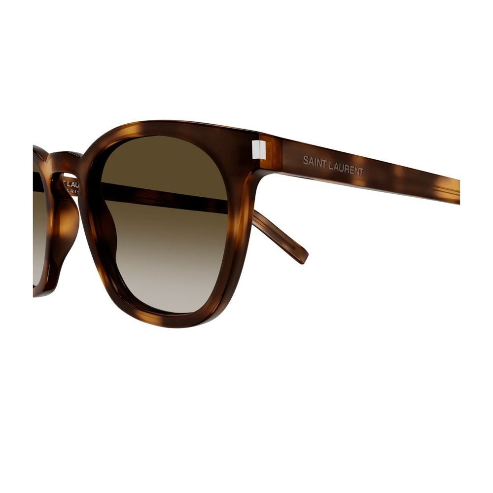 Saint Laurent Sl 28 Linea Corner Angle Panthos-Shape Light Havana Acetate Sunglasses