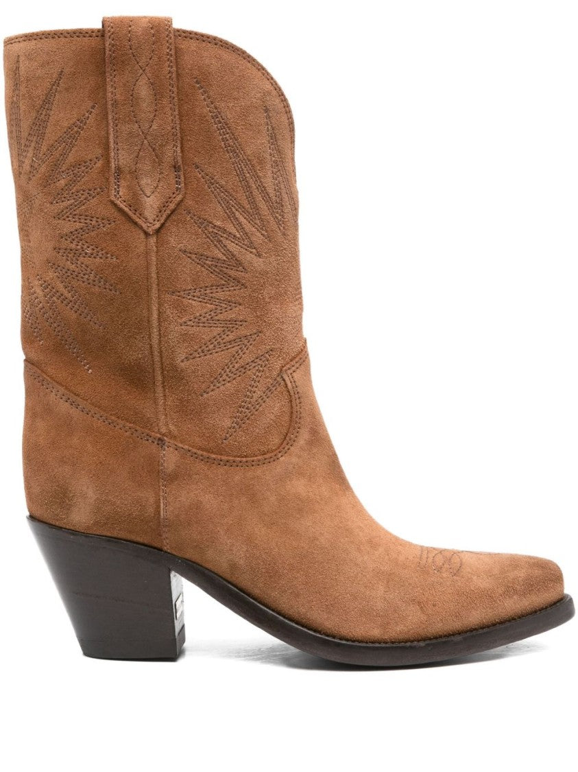Golden Goose Mid-Calf Brown Calf Suede Boots