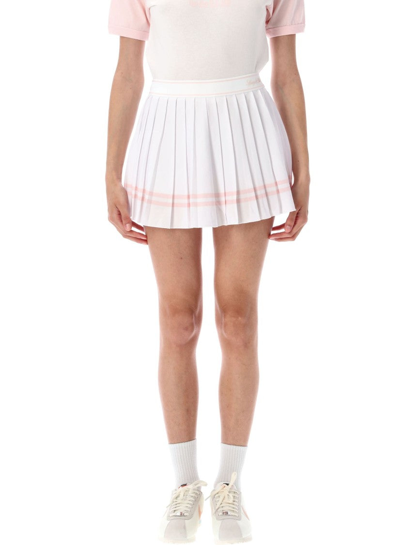 Sporty And Rich Vendome Script Pleated Mini Skirt