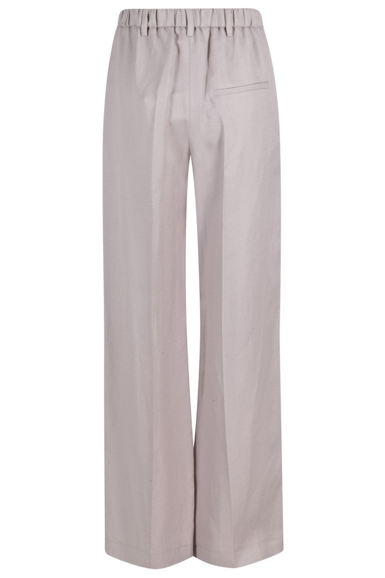 Tela Lilac Stormo Elastic-Waistband Viscose-Blend Wide-Leg Pants