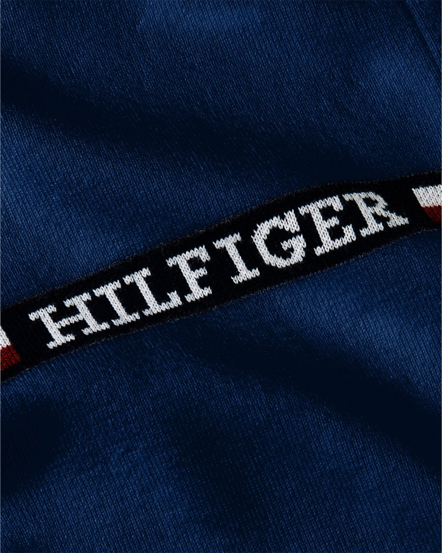 Tommy Hilfiger Navy Blue Turtleneck Sweater Striped Detail
