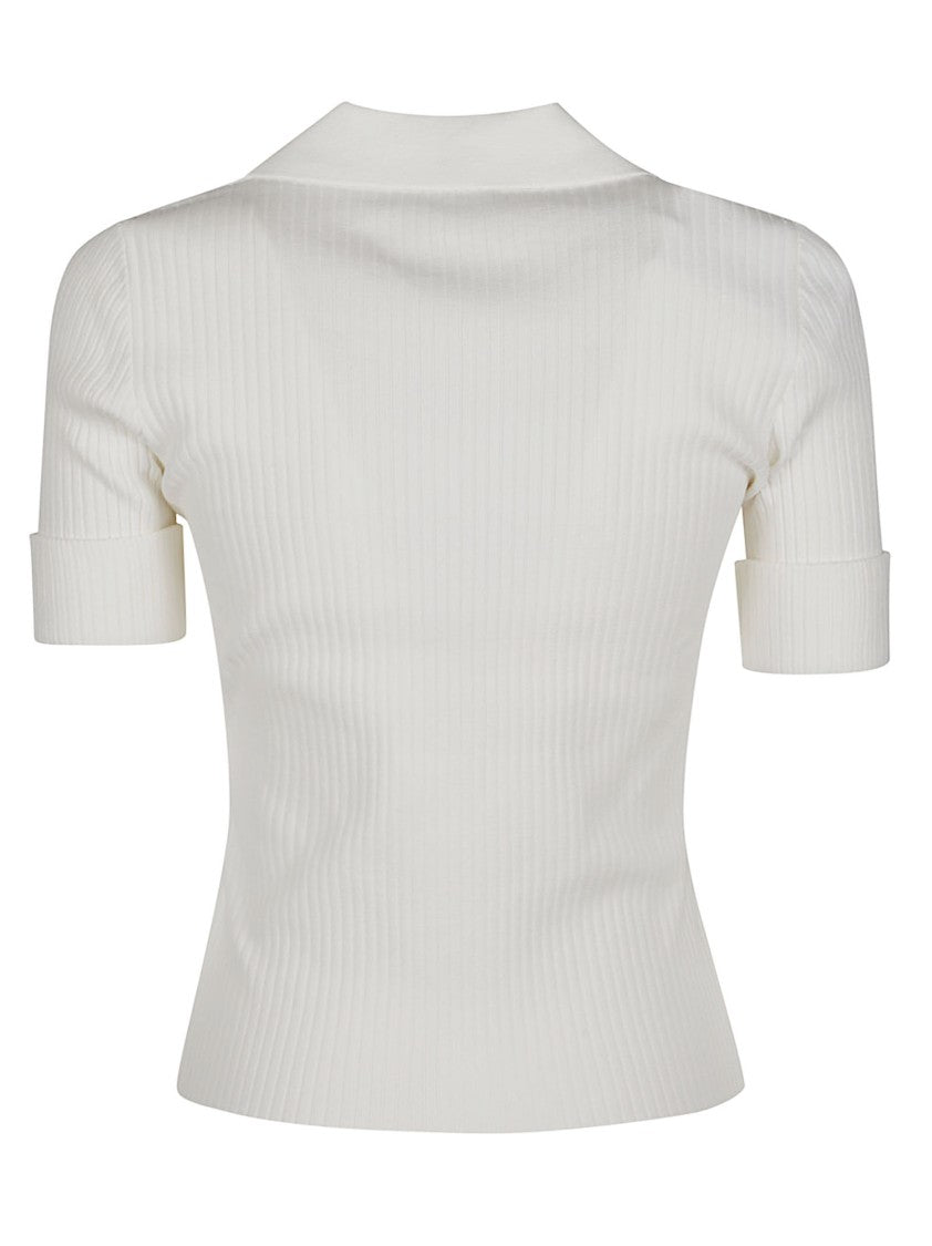 Courrèges Short Sleeve Polo Neck Viscose-Blend Polo Shirt