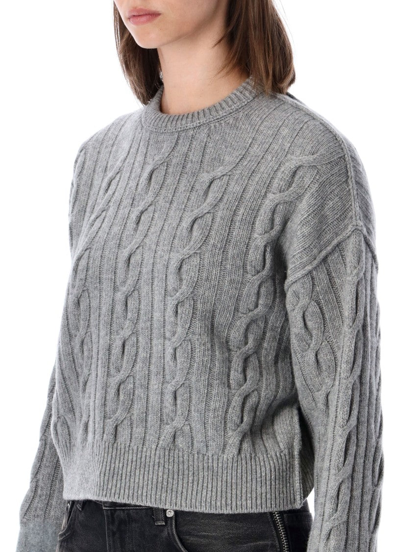 Haikure Karine Cable Wool Denim-Cuff Sweater