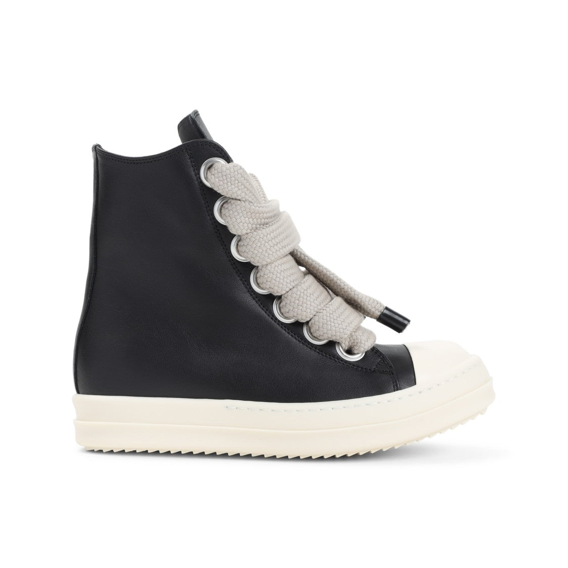 Rick Owens Jumbolace Black Leather Sneakers