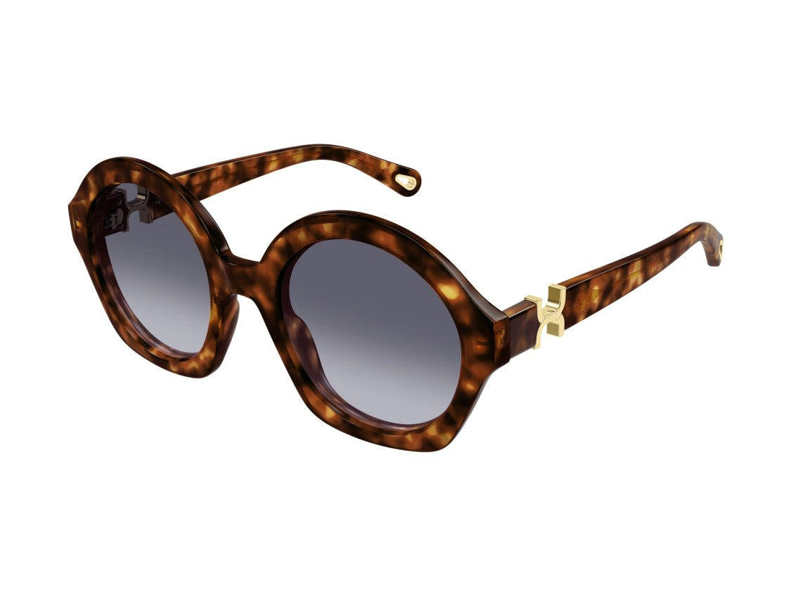 Chloé Gold Ch0302s Tortoiseshell Oversized Round Sunglasses