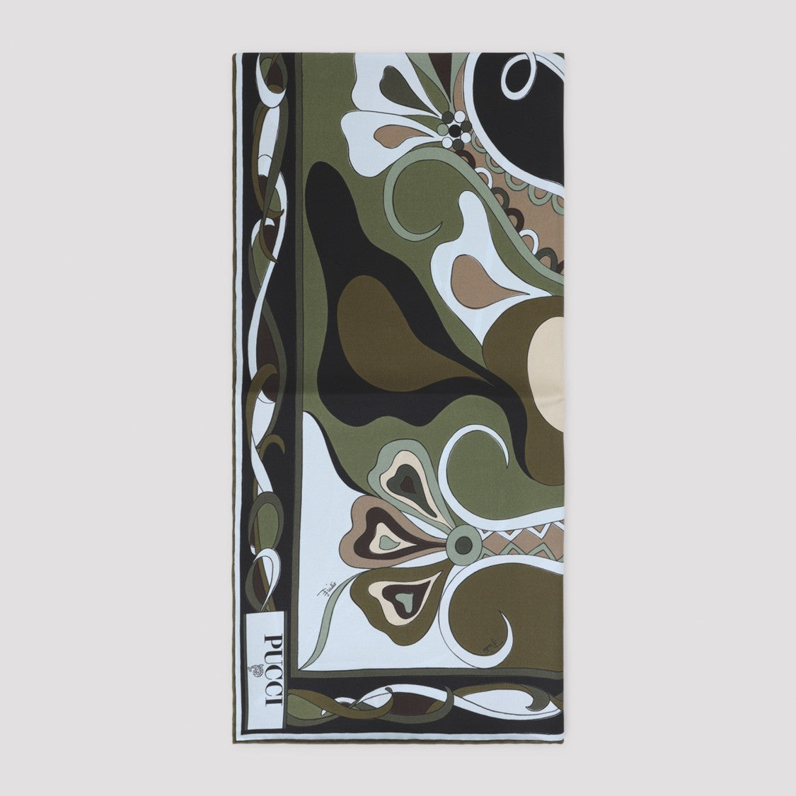 Pucci Silk Scarf With Abstract Floral Patterns
