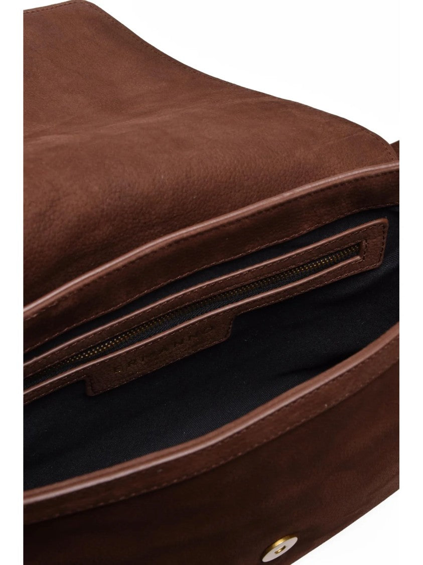 Ermanno Firenze Angelica Shoulder Bag In Rich Brown Bovine Leather