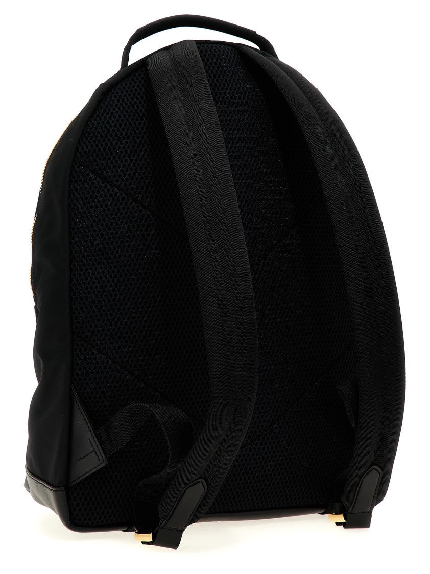 Tom Ford Black Nylon Backpack With Leather-Effect Accents