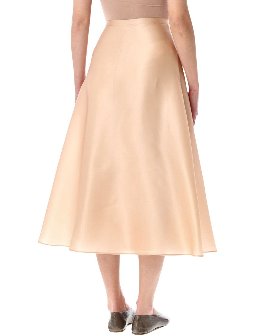 Alberta Ferretti High Waisted Silk Organza Skirt