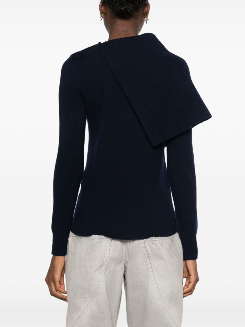 Rabanne Navy Merino Wool Sweater