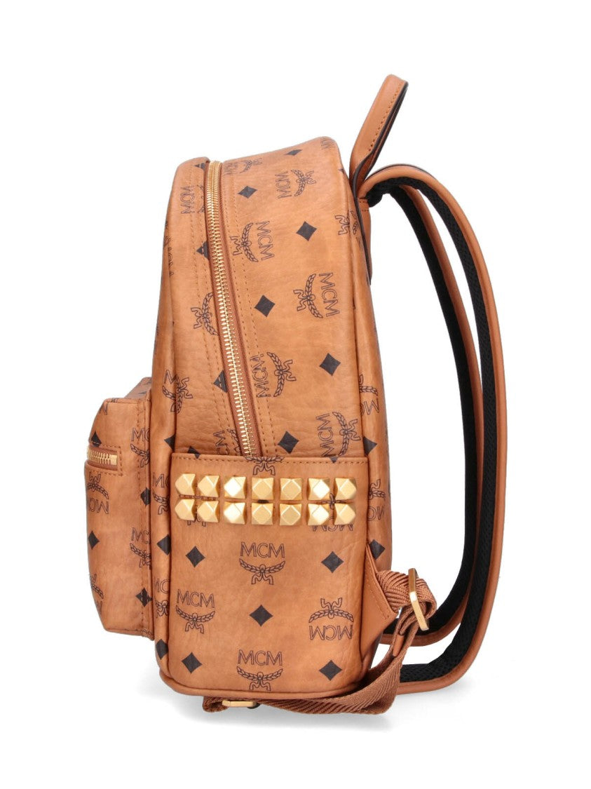 Mcm Brown Stark Visetos Fabric Backpack