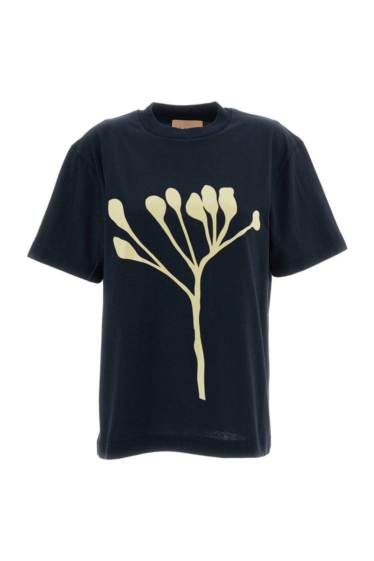 Plan C Black Graphic Printed Cotton T-Shirt