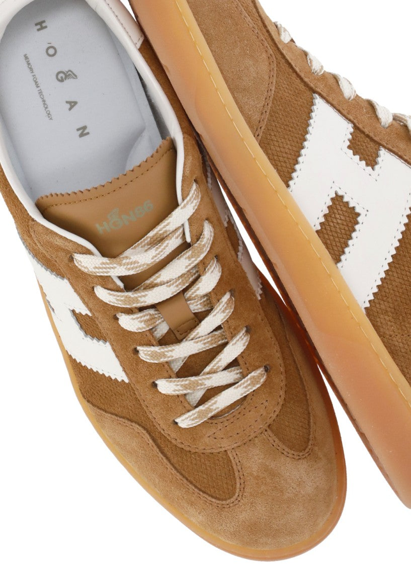 Hogan Brown Cool White Iconic Sneakers