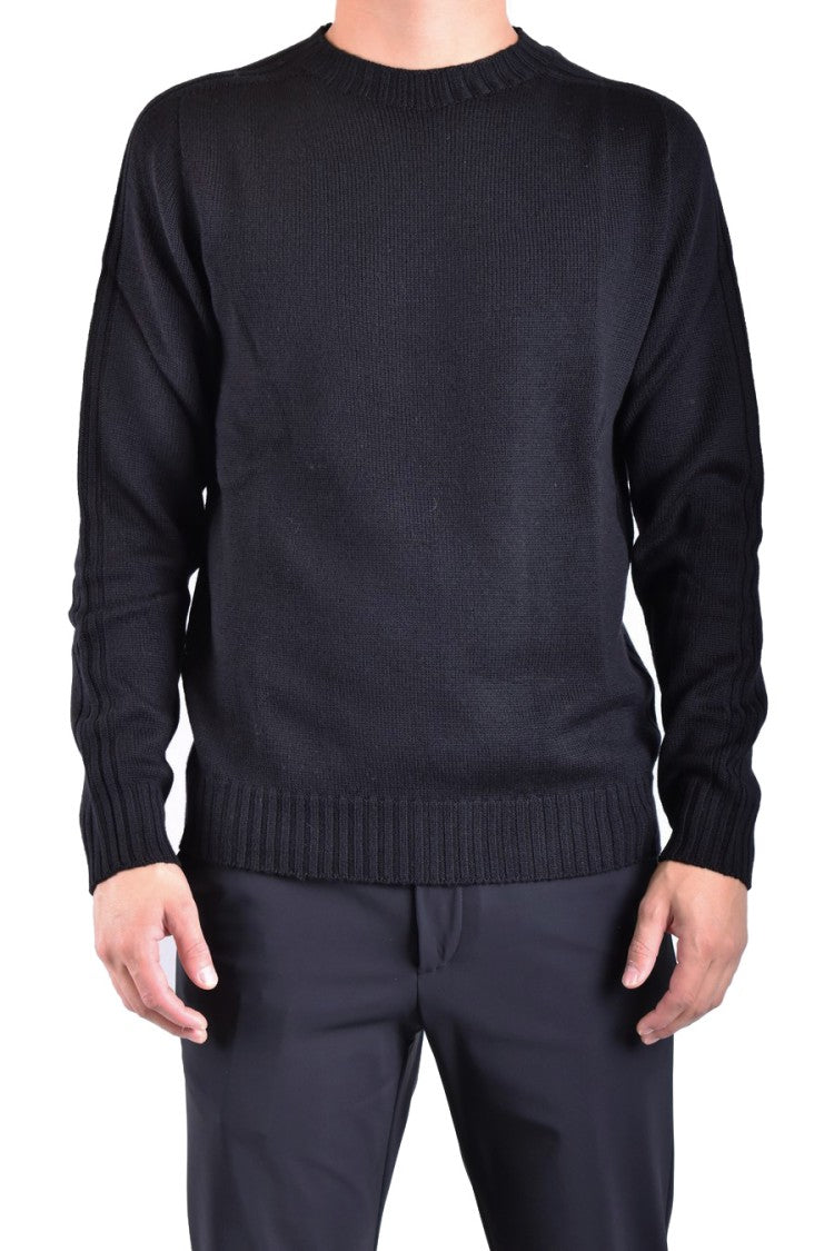Dondup Black Wool Knitwear With Classic Crew Neckline