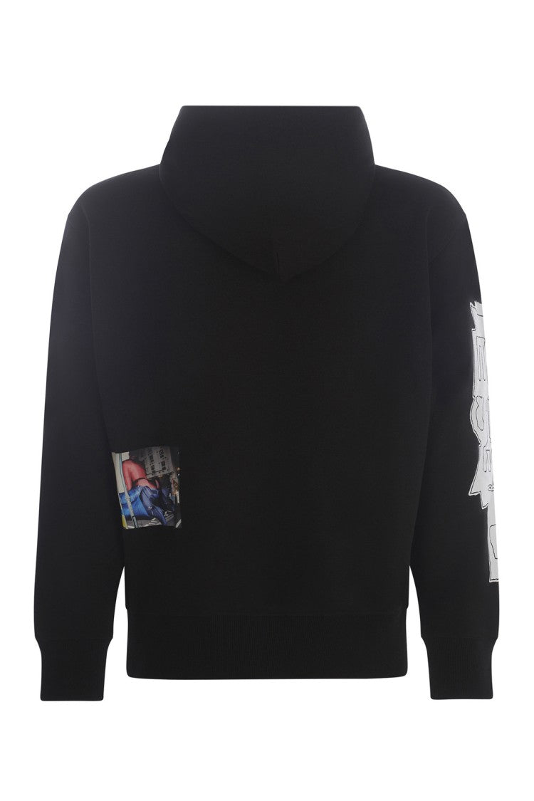 Diesel Black Cotton Printed Hoodie