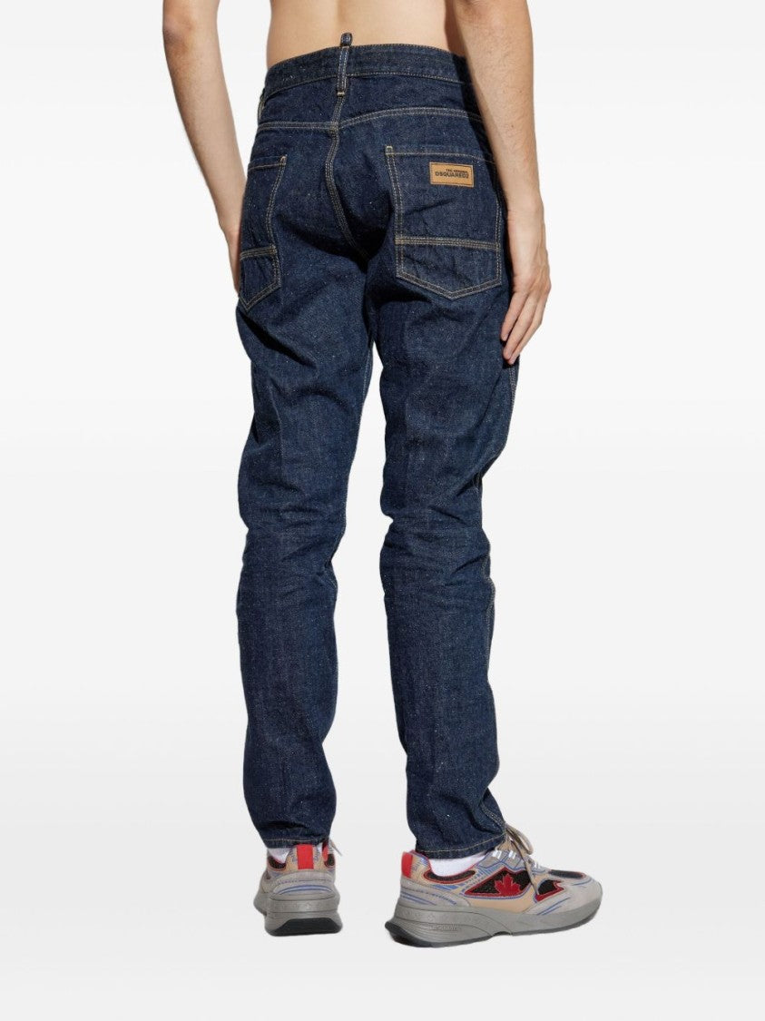 Dsquared2 Dark Blue Speckled Five Pocket Jeans
