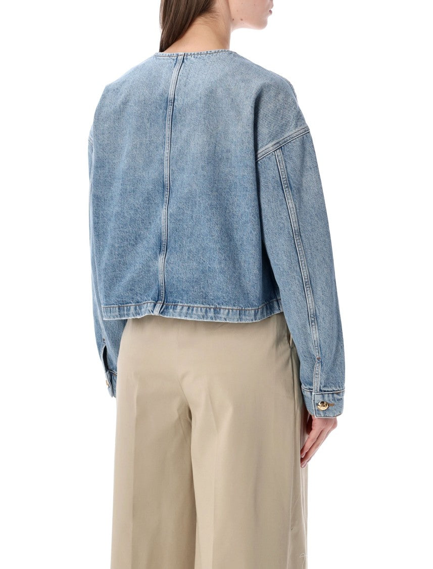 Anine Bing Blanchet Cropped Denim Jacket