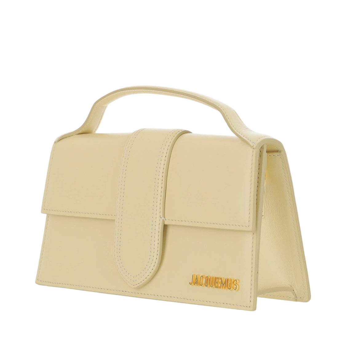 Jacquemus Ivory Leather Bag With Silver Logo