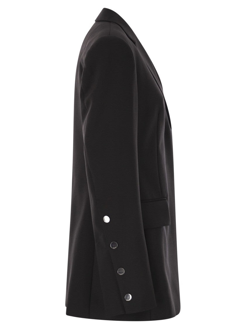 Sportmax Refined Black Stretch Wool Blazer With Tailored Silhouette