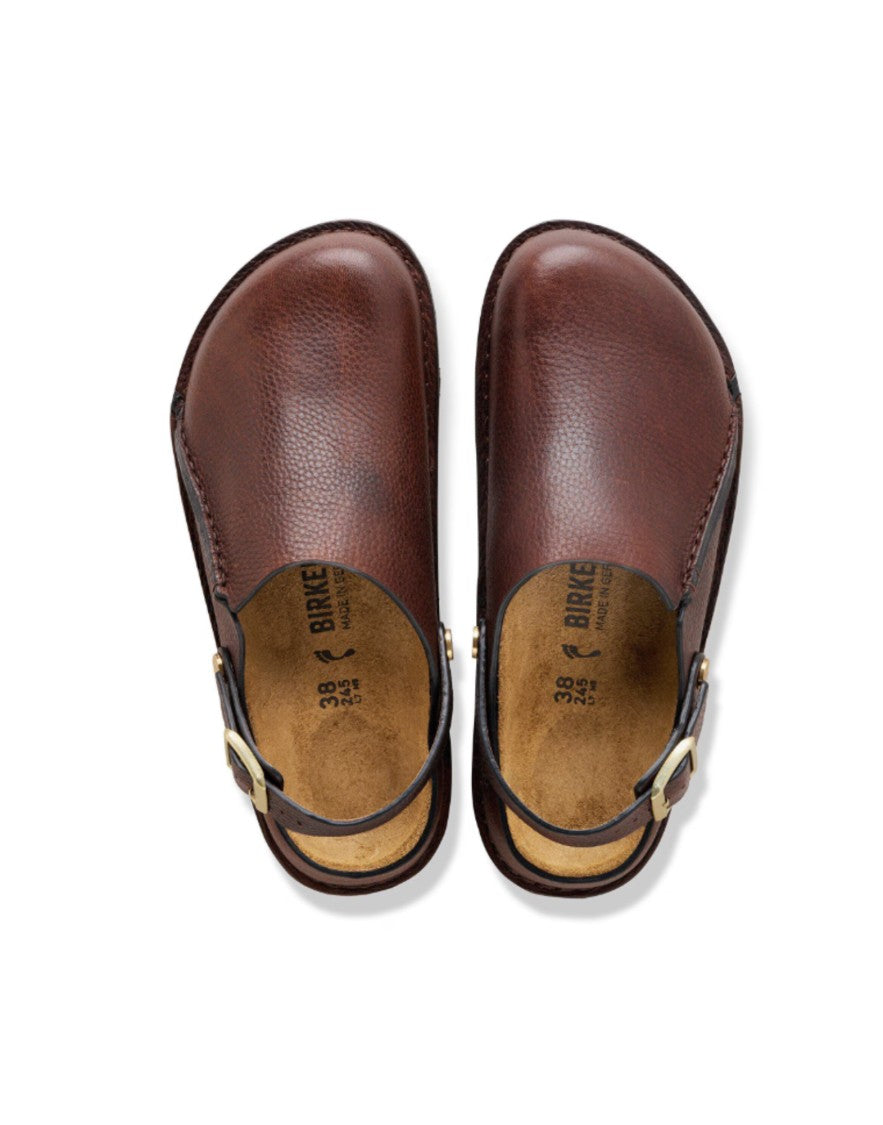 Birkenstock Roast Grained Leather Backstrap Clogs