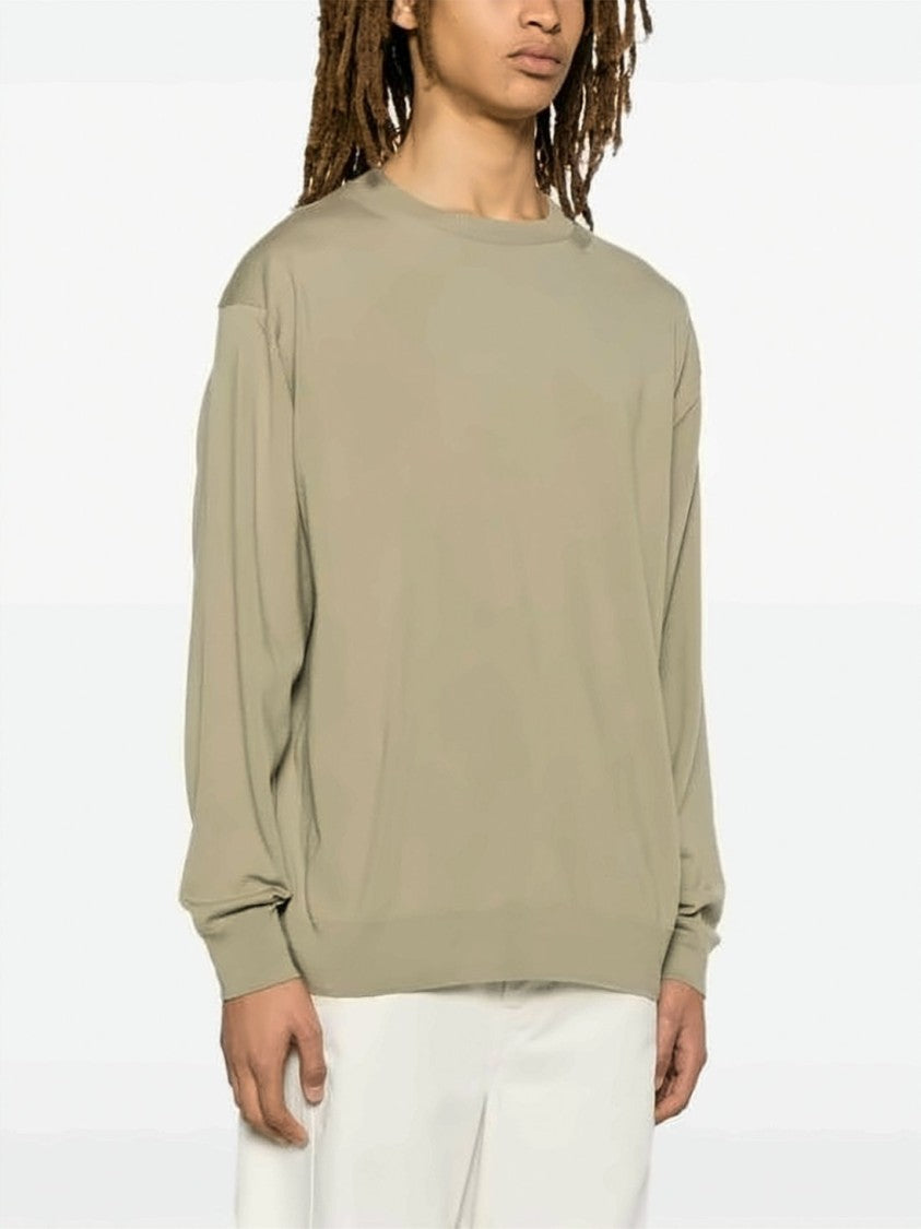 Auralee Relaxed Fit Crew Neck Wool Sweater