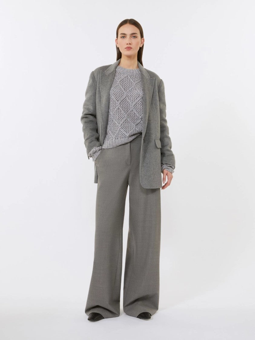 Max Mara Textured Knit Sweater With Subtle Sparkle Detail