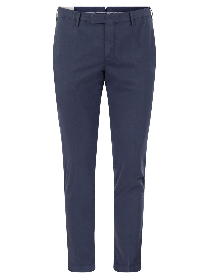 Pt Torino Skinny Trousers In Cotton And Silk