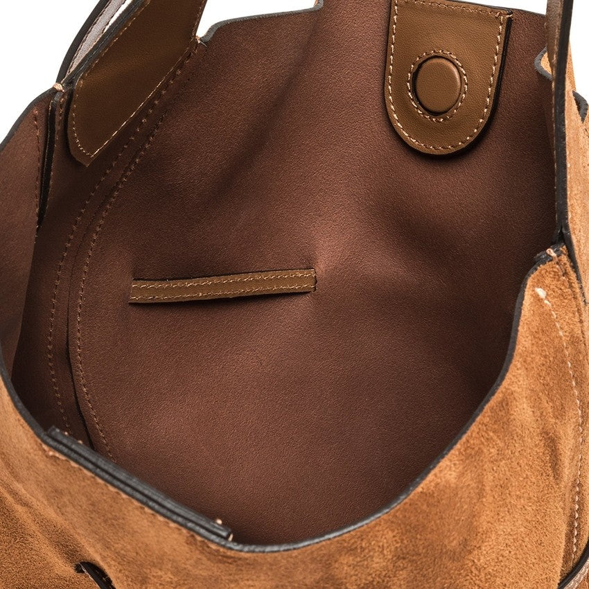 Gianni Chiarini Suede Handbag With Contrasting Stitching