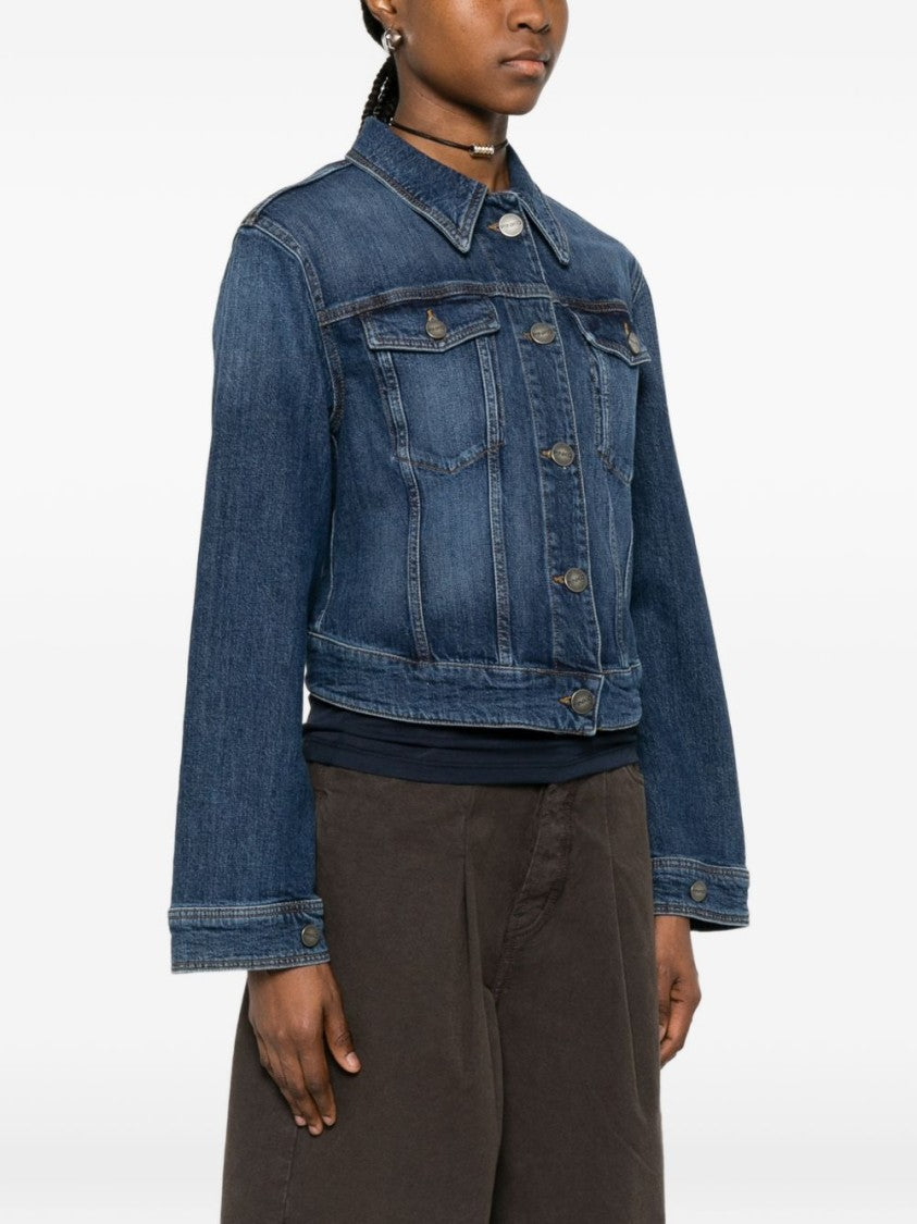 Pinko Medium Blue Faded Denim Jacket