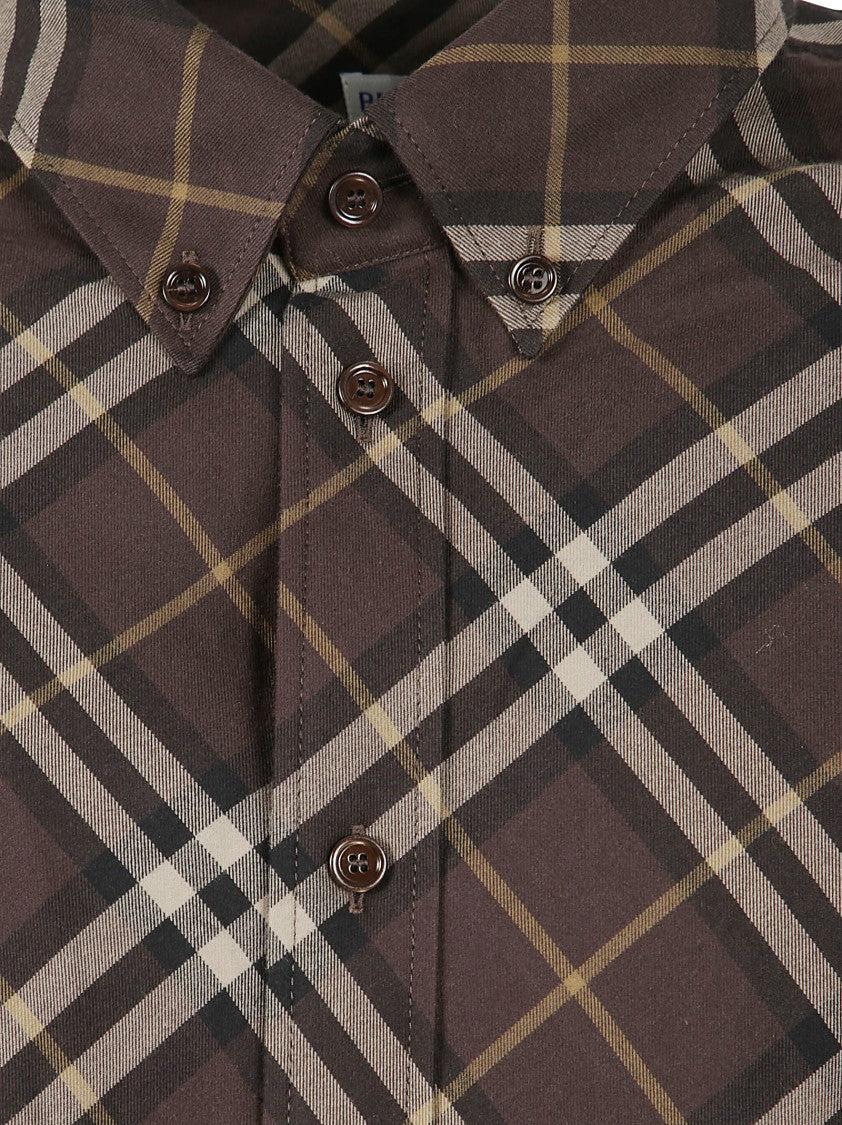 Burberry Plaid Cotton Casual Shirt