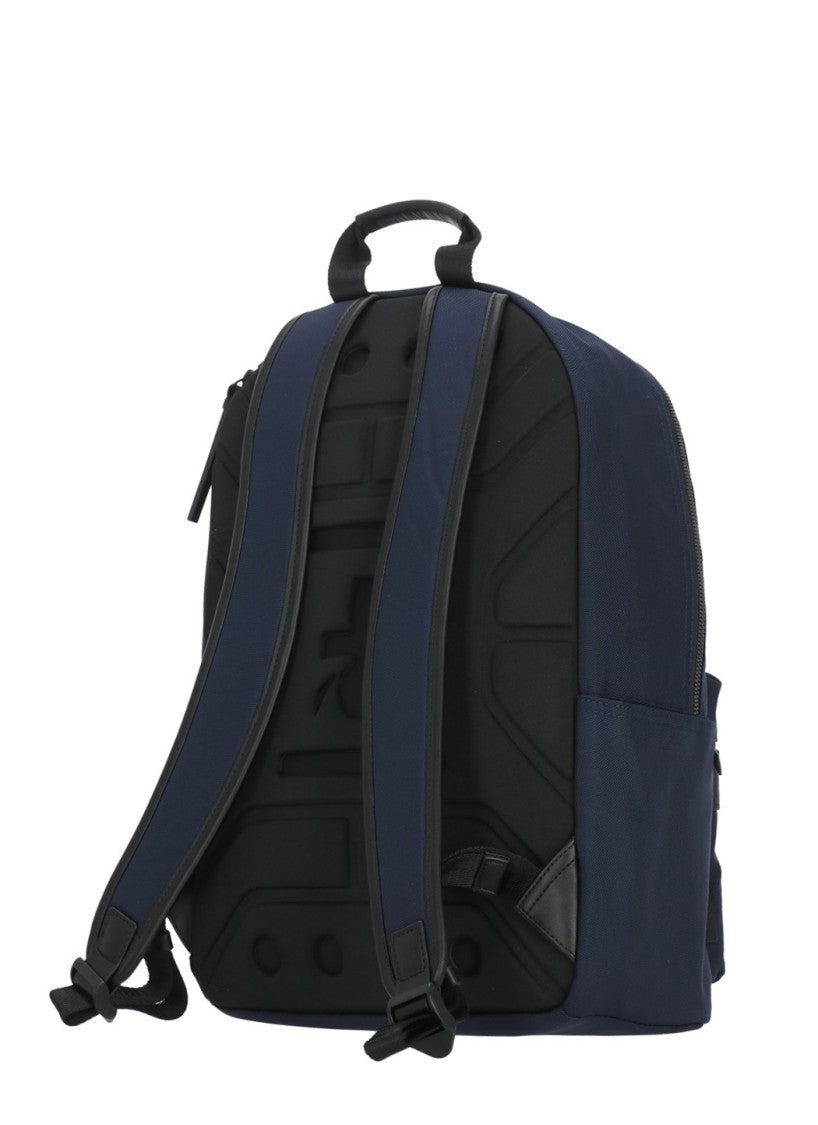 Premiata Structured Blue Premiata Backpack With Multiple Compartments