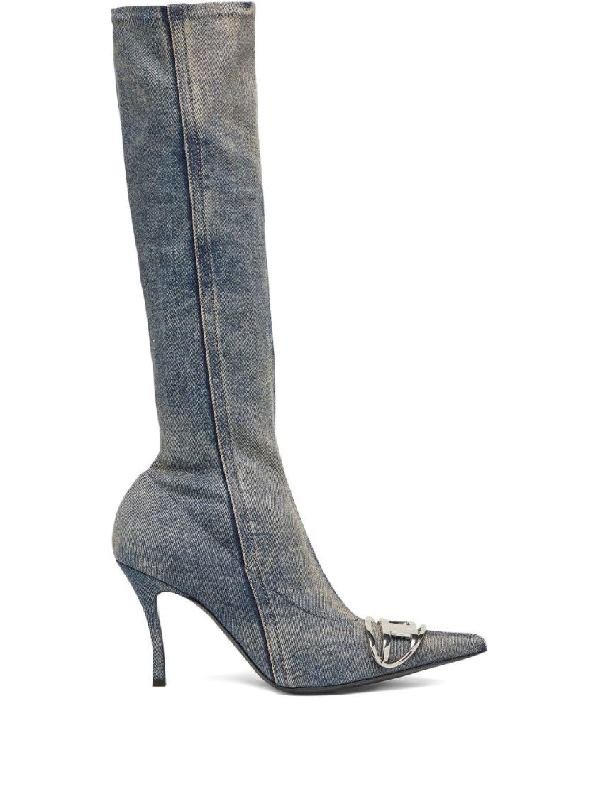 Diesel Knee-High Denim Boots