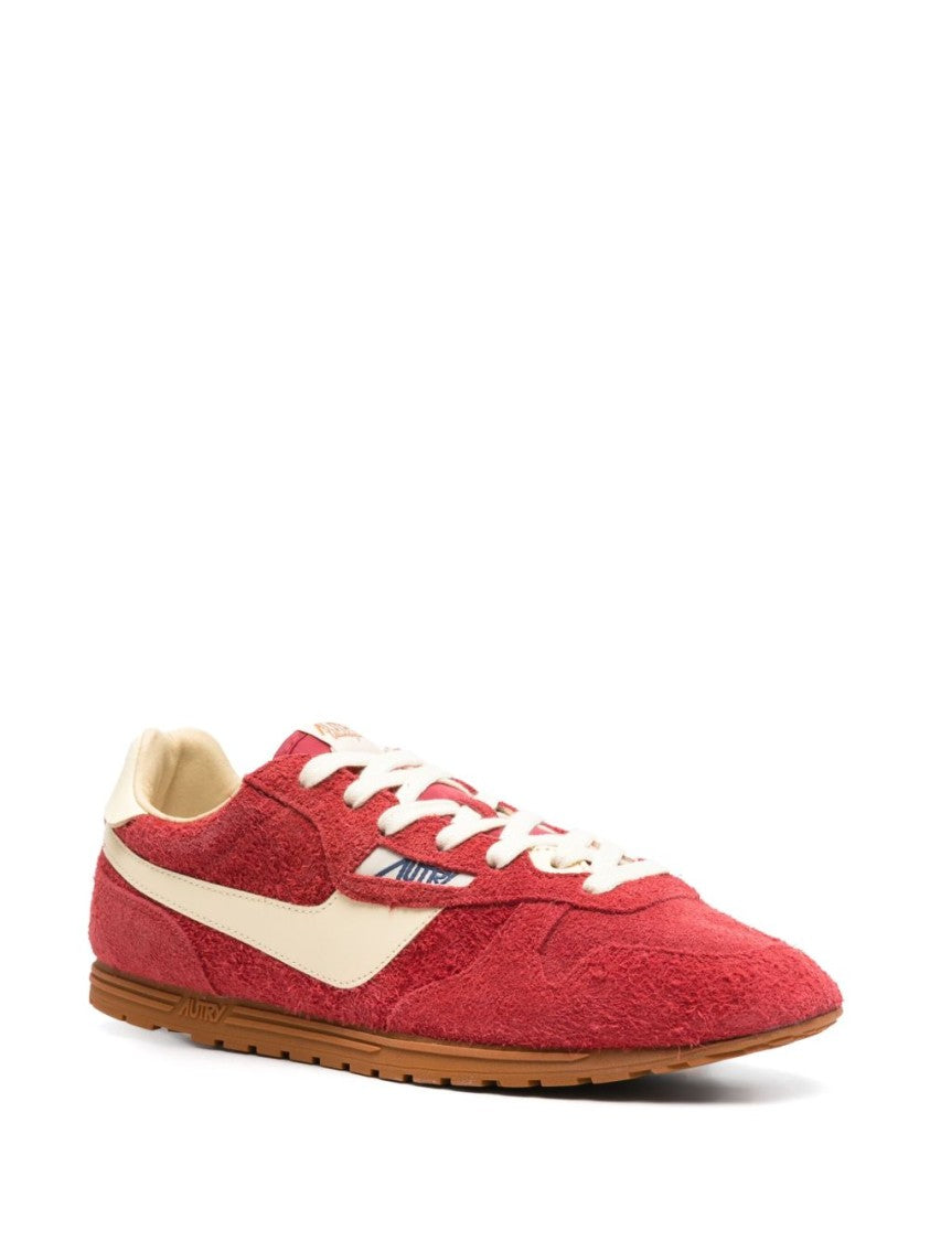 Autry Textured Red Suede Autry Sneakers
