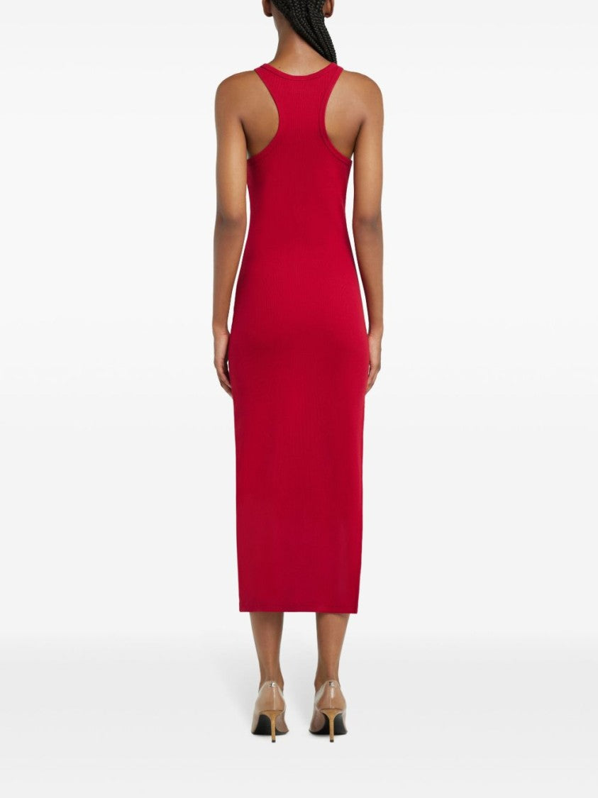 Courrèges Racerback Midi Dress With Embroidered Logo