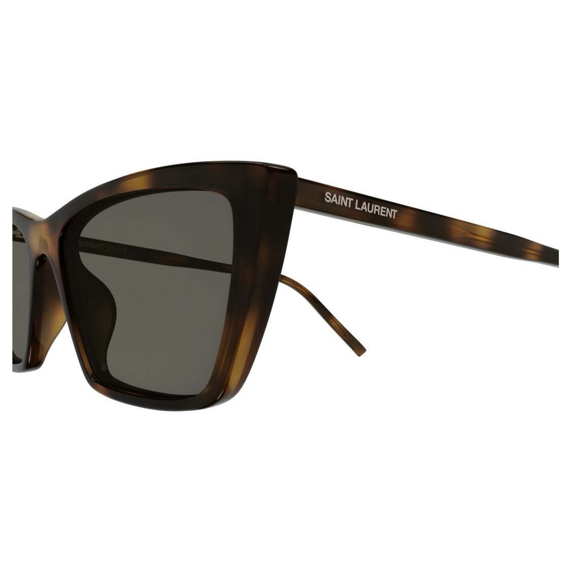 Saint Laurent Sl 737 Mica Thin Angular Tortoiseshell Cat-Eye Sunglasses