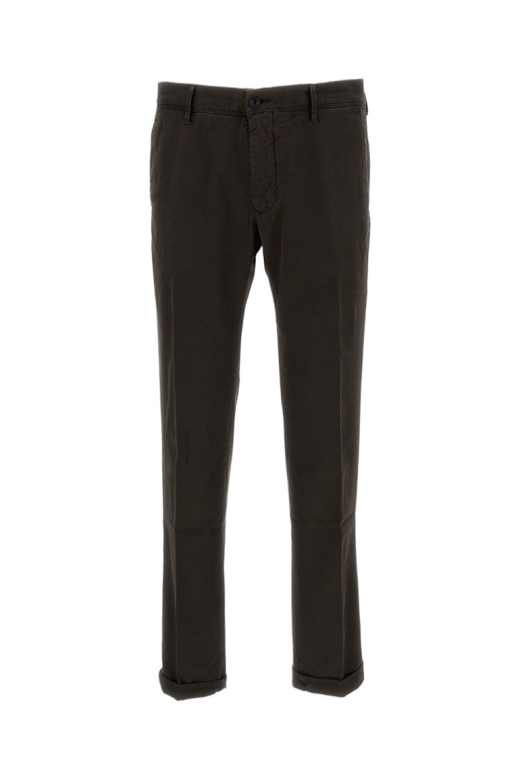 Incotex Straight-Leg Cotton Trousers With Turned-Up Hem